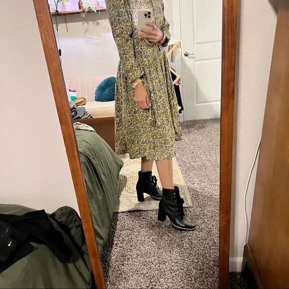 VINTAGE J. Jill Corduroy Floral Button Front Dress - Picture 4 of 14